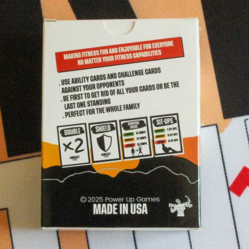The back of the Workout Wars box with its printed overview.